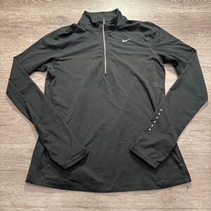 Nike Jacket Womens Medium Black Running 1/4 Zip Casual Adult‎ Outdoor Workout